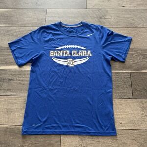 Y2K Nike Santa Clara University Football Dri-Fit Shirt‎ SC Logo Blue Mens Small